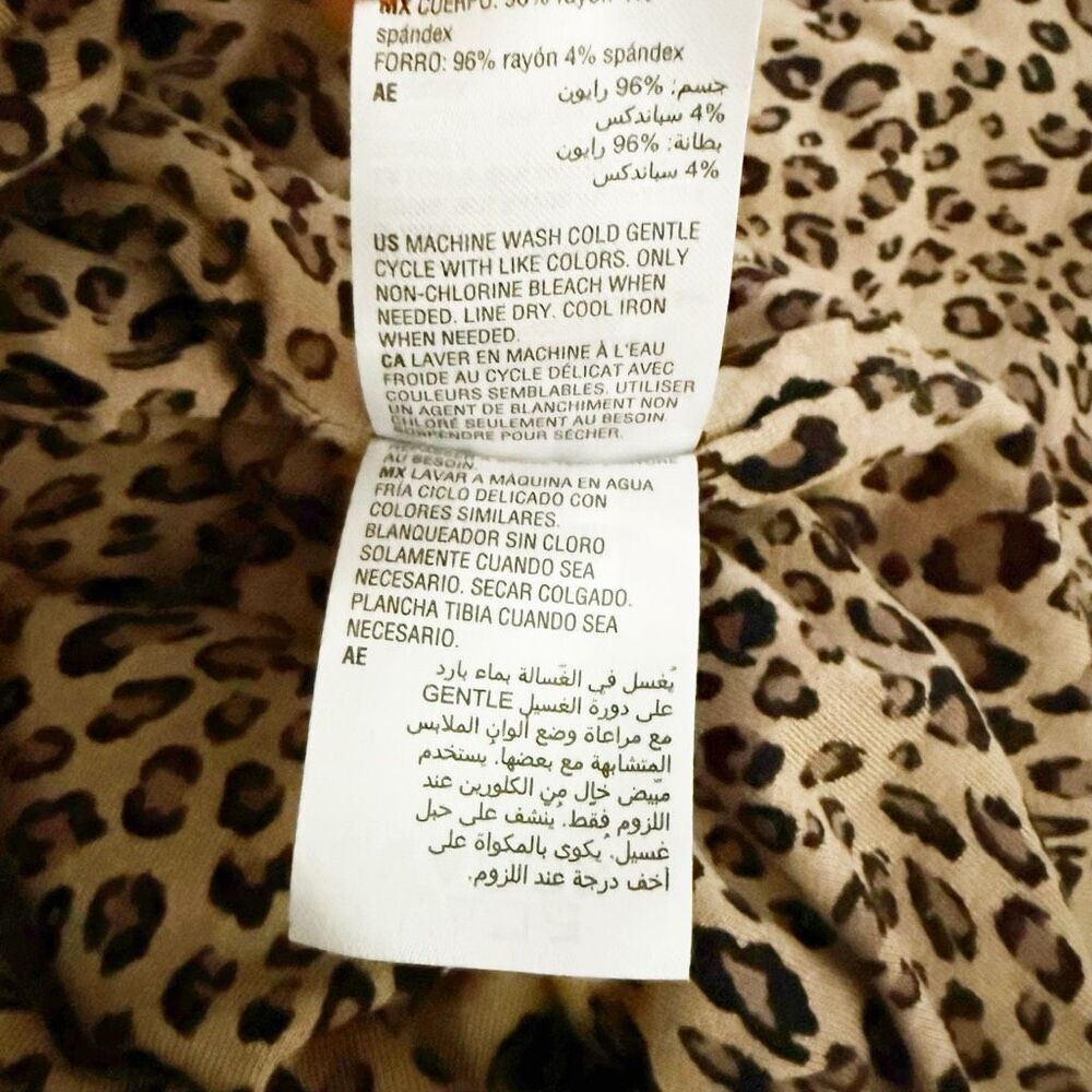 BAR III | Animal Cheetah Print Bodycon Midi Dress Black Brown Tan | Size XL - Picture 8 of 8